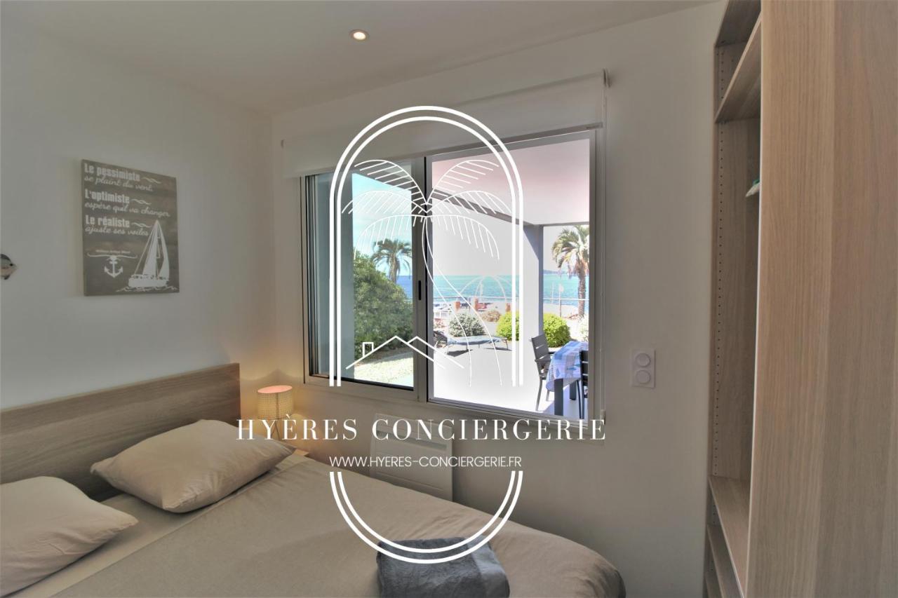 Villa Antoine Appartement Rdj Vue Mer Clim Wifi Parking Plage 50M La Garonne Le Pradet Eksteriør billede