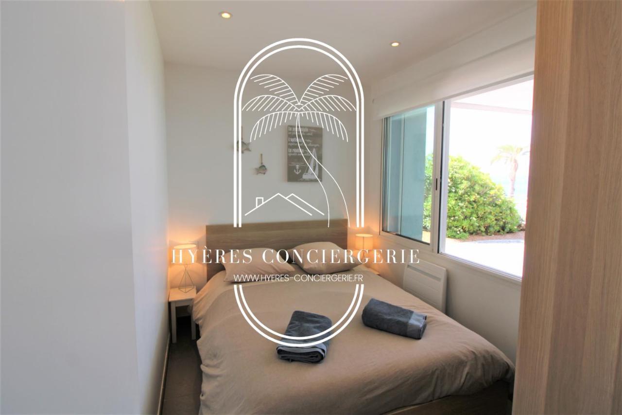 Villa Antoine Appartement Rdj Vue Mer Clim Wifi Parking Plage 50M La Garonne Le Pradet Eksteriør billede