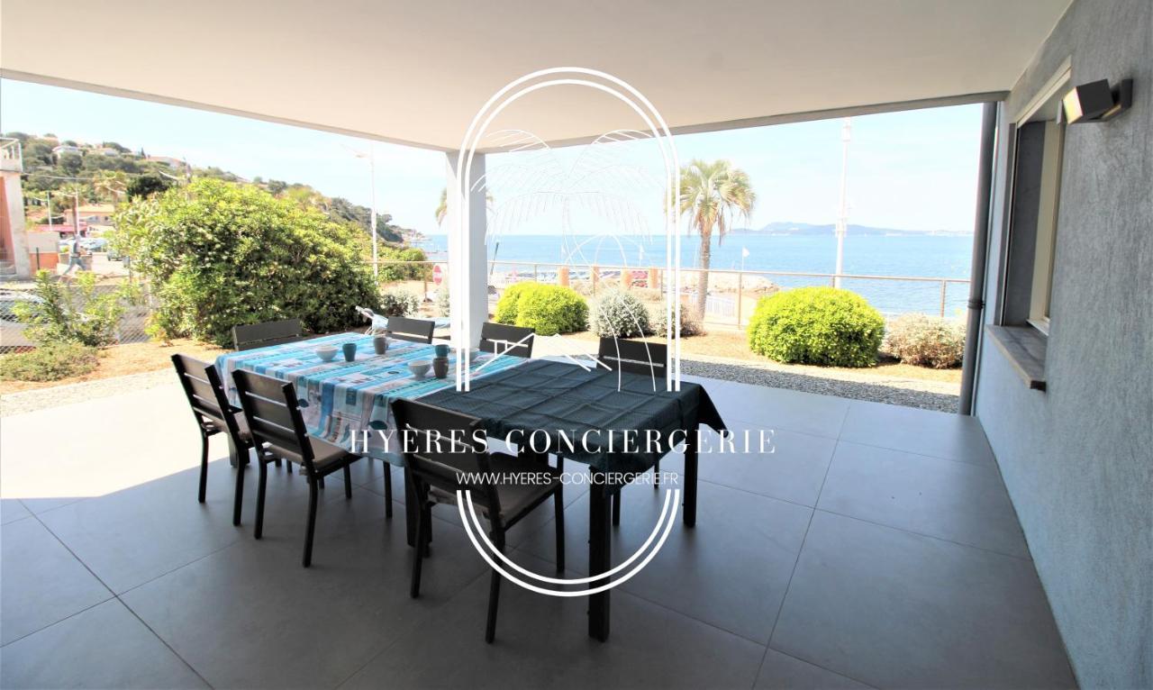 Villa Antoine Appartement Rdj Vue Mer Clim Wifi Parking Plage 50M La Garonne Le Pradet Eksteriør billede