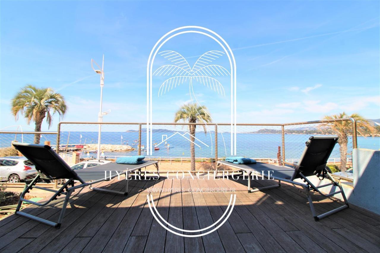 Villa Antoine Appartement Rdj Vue Mer Clim Wifi Parking Plage 50M La Garonne Le Pradet Eksteriør billede